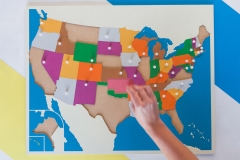 Holz Amerika Karte Panel Boden Puzzle Montessori Kulturellen Wissenschaft Lehre Werkzeuge Kindergarten Frühen Lernen