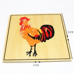 Montessori Materials Educational Tools Animal Rooster Puzzle Preschool Early Montessori Toys for Toddlers