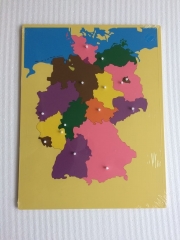 Wooden German Map Panel Floor Puzzle Montessori Cultural Science Teaching Tools Kindergarten Early Learning