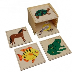 Materiales Montessori, herramientas educativas, rompecabezas de tortuga de animales, juguetes Montessori para niños pequeños