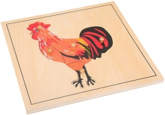 蒙特梭利材料教育工具动物公鸡拼图学前早期蒙特梭利幼儿玩具