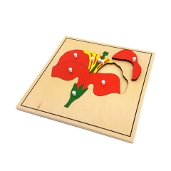 Baby Educational Montessori Material Wooden Jigsaw Puzzle Flower Puzzle Kids Toy Play Fun