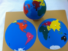 Carte du monde en bois Panneau de plancher Puzzle Montessori Outils d'enseignement des sciences culturelles de la maternelle