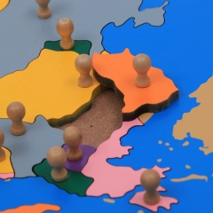 木制欧洲地图面板地板拼图蒙特梭利文化科学教学工具幼儿园早期学习