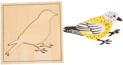 蒙特梭利材料教育工具动物鸟类拼图学前早期蒙特梭利幼儿玩具