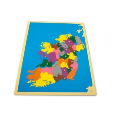 Panel de madera de Irlanda, rompecabezas de piso, herramientas de enseñanza de ciencias culturales Montessori, aprendizaje temprano para jardín de infantes