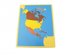 Quebra-cabeça de madeira do painel do mapa da América do Norte Ferramentas de ensino de ciências culturais Montessori para aprendizagem precoce do jardim de infância