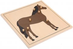 Montessori Matériaux Outils éducatifs Animal Cheval Puzzle Jouets Montessori préscolaires pour les tout-petits