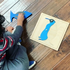 モンテッソーリ材料教育ツール動物Pnguinパズル就学前幼児用初期モンテッソーリおもちゃ