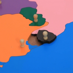 木制南美地图面板地板拼图蒙台梭利文化科学教学工具幼儿园早期学习