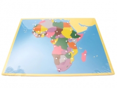 Wooden Africa Map Panel Floor Puzzle Montessori Cultural Science Teaching Tools Kindergarten Early Learning