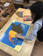 Carte en bois de l'Amérique du Nord Puzzle de plancher Montessori Outils d'enseignement des sciences culturelles de la maternelle