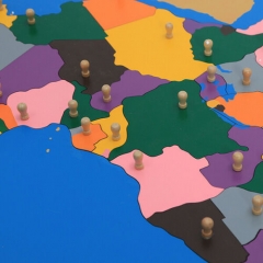 木制アフリカ地図パネルフロアパズルモンテッソーリ文化科学教育ツール幼稚園早期学習