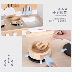 Wooden Children Toys Role-playing Toy Blue Kitchen Toys