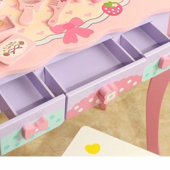 Children для Simulation Wooden Dresser Dressing Table Play House Girl Toy Wooden Children для Dressing Table Toy
