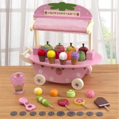 Mini Ice Cream Truck Cosplay Pretend Play Wooden Play Kitchen Set