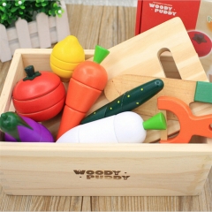 蒙特梭利仿真水果蔬菜番茄厨房玩具假装角色扮演套装木箱婴儿玩具