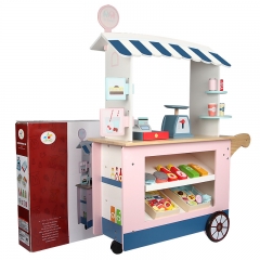 Children'S Baby Education Candy Cart Trolley Convenience Store Trolley Wooden Role Playing Toys For Kids