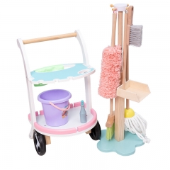 Juego de limpieza de madera para niños, juego de limpieza de escoba, juego de juguetes de limpieza para niños, mini fregona, coche de limpieza