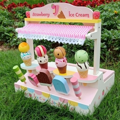 Sélection de crème glacée en bois ensemble de jeu simulé jouet enfants feignant jeu jouet