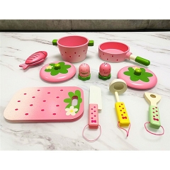 New Kitchen Toy Simulation Strawberry Gas Stove Folding Stove Children Play House Toy For Kids Puzzle Cooking Toys Set