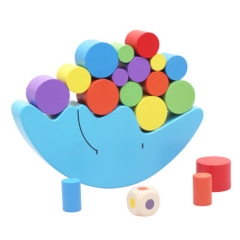 Children Colorful Wooden Moon Blocks Kids Seesaw wooden balance and tumbler toy