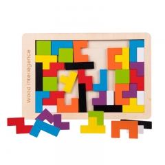 Tangram quebra-cabeça crianças brinquedo educativo colorido de madeira cérebro formação geometria tangram quebra-cabeça