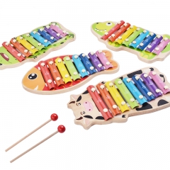 Percussion Wooden Toy Musical Instrument Hand Knocking piano Toy Wooden 8 Notes Giant Xylophone With 2 Wood Mallets
