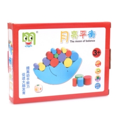 Children Colorful Wooden Moon Blocks Kids Seesaw wooden balance and tumbler toy