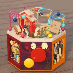 Multi-funktion holz aktivität cube spielzeug pädagogisches kinder form spiel bead maze box spielzeug für kinder