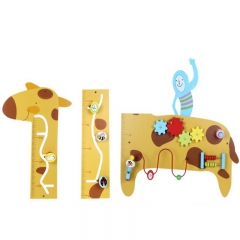 Giraffe Wall Panel Kindergarten Aids Metope Toys Play Wooden Wall Activity Decoration Panel Toys For Kids