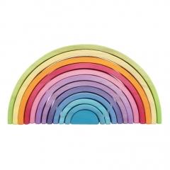 Hohe Qualität Materiales Montessori Holz Spielzeug Grimms Regenbogen Blocks12 Stück Brücke Blöcke Regenbogen Stapler