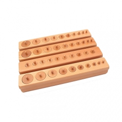 Montessori Knobbed Cylinder Socket Montessori Materials Wooden Cylinders Ladder Blocks Educational Wooden Toy Montessori Education Toy