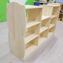 Wholesale Custom Made Kindergarten Shelf Kids Montessori Furniture Bookshelf Wooden Cabinet For Kids