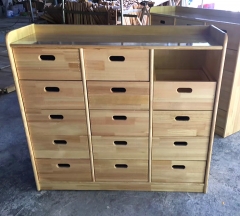 Solid Wooden Children Furniture Kids Storage Toys Cabinet Montessori Wooden Cabinet With Drawer