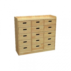 Muebles de madera maciza para niños, armario de juguetes de almacenamiento para niños, armario de madera Montessori con cajón