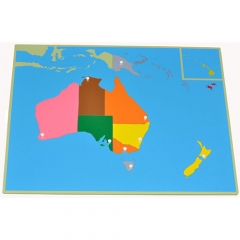 Painel de madeira do mapa da Austrália Quebra-cabeça Montessori ferramentas de ensino de ciências culturais para o jardim de infância, aprendizagem precoce