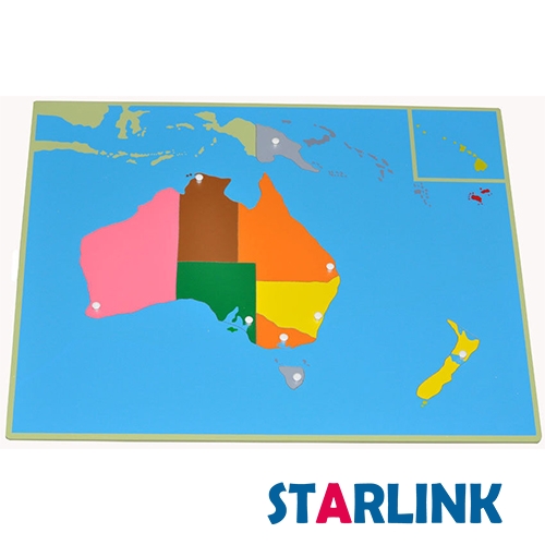 Carte en bois de l'Australie Panneau de plancher Puzzle Montessori Outils d'enseignement des sciences culturelles de la maternelle