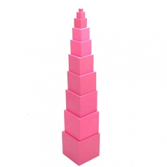 Montessori Sinnes Frühen Bildung Lehre Materialien kinder Holz Pädagogisches Spielzeug Rosa Turm Rosa Turm Stand Brown Stair