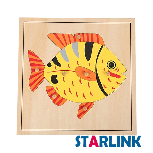 Montessori Materials Educational Tools Animal Fish Puzzle Preschool Early Montessori Toys for Toddlers