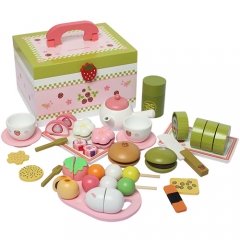 High Quality Wooden Pretend Play Toy Mini Chocolate Cake Cutting Toy Wooden Kitchen Toys For Kids