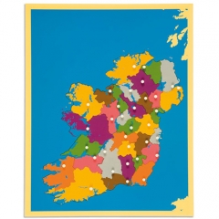 木制爱尔兰地图面板地板拼图蒙特梭利文化科学教学工具幼儿园早期学习