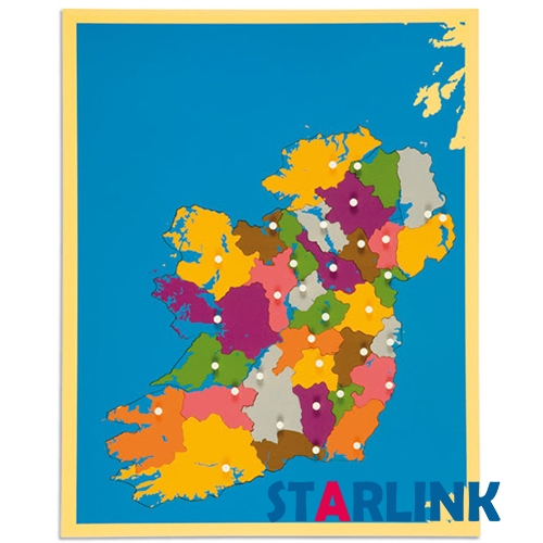 Carte en bois de l'Irlande Panneau de plancher Puzzle Montessori Outils d'enseignement des sciences culturelles de la maternelle