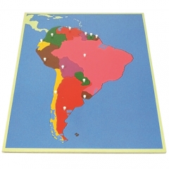 Panel de mapa de madera de América del Sur, rompecabezas de piso Montessori, herramientas de enseñanza de ciencias culturales, aprendizaje temprano para jardín de infantes