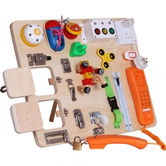 木制忙板蒙特梭利玩具学前教育学习玩具生活技能和精细运动活动儿童感官玩具