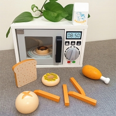 Child Pretend Role Play Simulation Interactive Cooking Microwave Oven Baking Toy Wooden Kitchen Set Toys