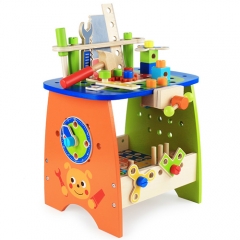 Children Tool Bench Toy Disassembly Wooden Workbench Toy Children Wooden DIY Disassembly Tool Table Simulation Toy Screw Nut