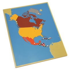 Holz Nordamerika Karte Panel Boden Puzzle Montessori Kulturellen Wissenschaft Lehre Werkzeuge Kindergarten Frühen Lernen