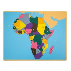 Carte en bois de l'Afrique Panneau de plancher Puzzle Montessori Outils d'enseignement des sciences culturelles de la maternelle
