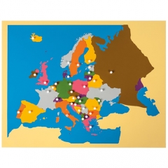 Wooden Europe Map Panel Floor Puzzle Montessori Cultural Science Teaching Tools Kindergarten Early Learning